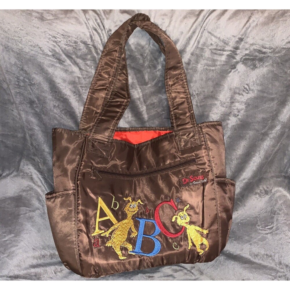 Dr. Seuss Tote Bag Trend Lab ABC Handbag Diaper Baby Bag Brown NWOT